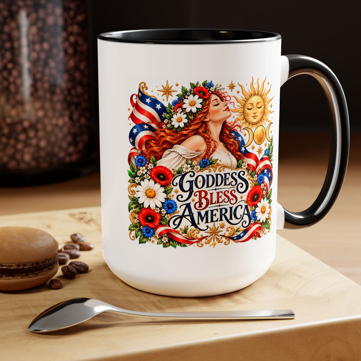 Goddess Bless America Patriotic Mug