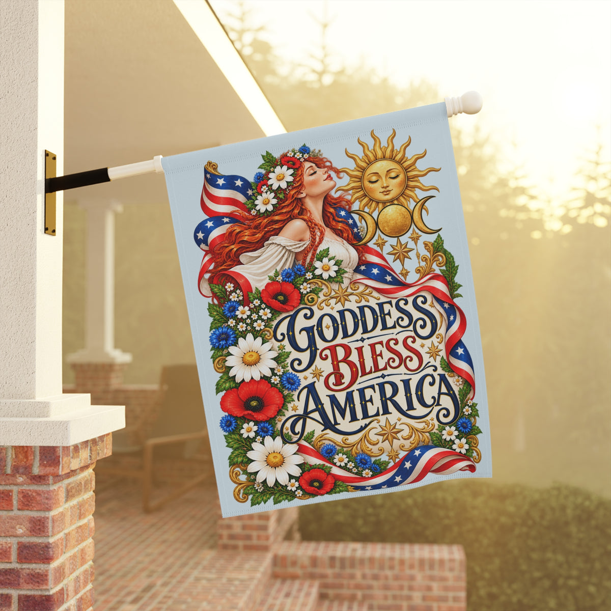 Goddess Bless America Garden Flag | Porch Flag