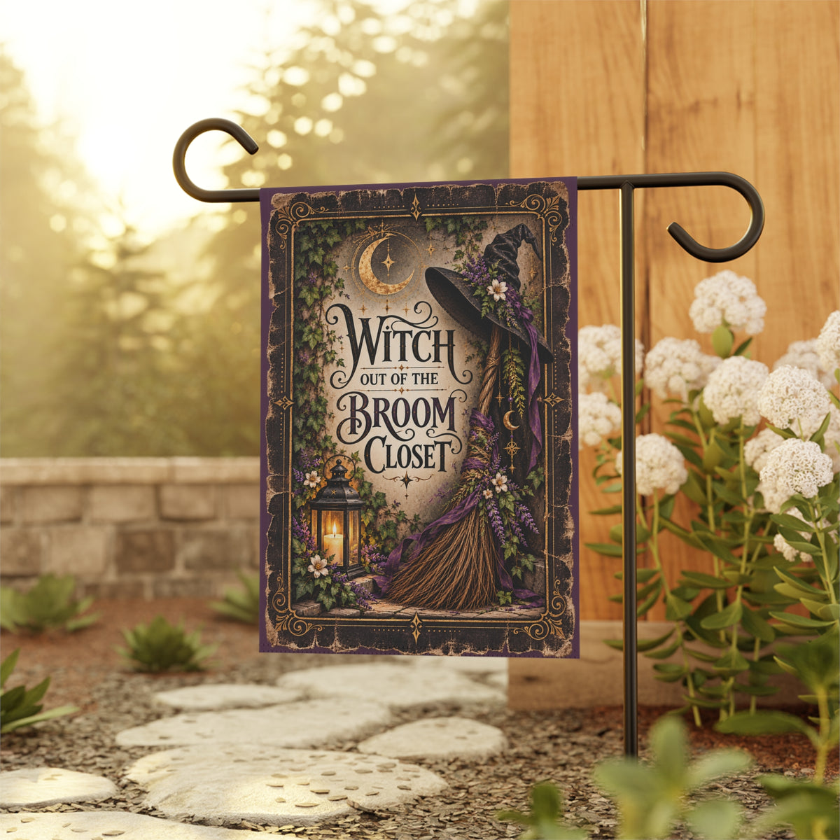 Witch Out of the Broom Closet Garden Flag | Porch Flag